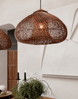 Hängelampe Rattan, braun