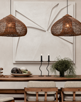 Hängelampe Rattan, braun