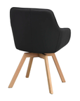 Polsterstuhl Lida mit Armlehne, Leder schwarz