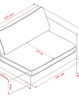 Loungesofa Modul Ecke rechts, hellbeige