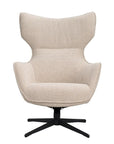 Sessel mit Fußhocker, beige