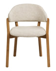 Polsterstuhl Eiche mit Armlehne, beige