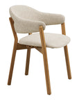 Polsterstuhl Eiche mit Armlehne, beige