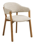 Polsterstuhl Eiche mit Armlehne, beige
