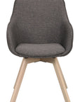 Polsterstuhl Lida mit Armlehne dunkelgrau | Eiche hell
