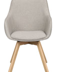 Polsterstuhl Lida mit Armlehne beige-grau | Eiche geölt