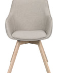 Polsterstuhl Lida mit Armlehne beige-grau | Eiche hell