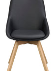Polsterstuhl Lida, Leder schwarz | Eiche geölt