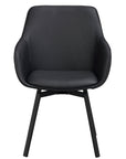 Polsterstuhl Lida mit Armlehne, Leder schwarz