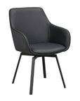 Polsterstuhl Lida mit Armlehne, Leder schwarz