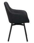 Polsterstuhl Lida mit Armlehne, Leder schwarz