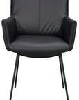 Polsterstuhl Echtleder mit Armlehne, schwarz