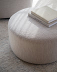 Loungehocker Chana ø70cm, hellbeige