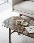 Coffeetable Marmor L135cm, braun