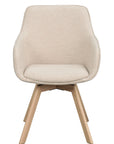 Polsterstuhl Lida mit Armlehne hellbeige | Eiche geölt