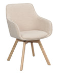 Polsterstuhl Lida mit Armlehne hellbeige | Eiche geölt