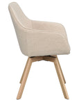 Polsterstuhl Lida mit Armlehne hellbeige | Eiche geölt