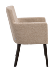 Polsterstuhl Hudson beige, Eiche braun
