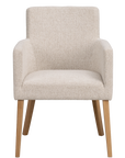 Polsterstuhl Hudson hellbeige, Eiche geölt