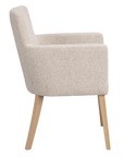 Polsterstuhl Hudson hellbeige, Eiche hell