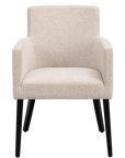 Polsterstuhl Hudson hellbeige, Eiche schwarz