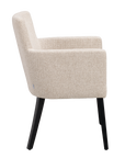 Polsterstuhl Hudson hellbeige, Eiche schwarz