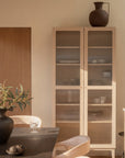 Vitrinenschrank H200cm, Eiche hell