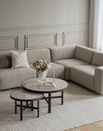 Große Ecklounge Sofa, Boucle beige