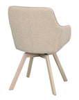 Polsterstuhl Lida mit Armlehne hellbeige | Eiche hell