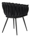 Polsterstuhl mit Armlehne, Samt schwarz