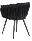 Polsterstuhl mit Armlehne, Samt schwarz