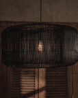 Hängelampe Rattan, schwarz