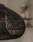 Hängelampe Rattan, schwarz