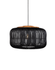 Hängelampe Rattan, schwarz