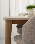 Esstisch Scala Teak | Mikrozement, sandfarben