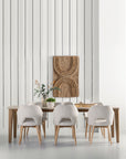 Esstisch Scala Teak | Mikrozement, sandfarben