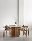 Massivholztisch Teak Nova Travertin