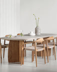 Massivholztisch Teak Nova Travertin