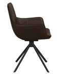 Drehstuhl Echo Echtleder mit Armlehne, dunkelbraun