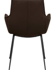 Polsterstuhl Echo Echtleder mit Armlehne, dunkelbraun