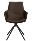 Drehstuhl Echo Echtleder mit Armlehne, dunkelbraun