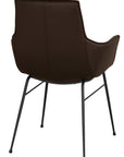 Polsterstuhl Echo Echtleder mit Armlehne, dunkelbraun