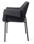 Polsterstuhl Elos mit Armlehne, schwarz