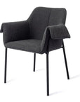 Polsterstuhl Elos mit Armlehne, schwarz