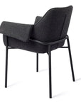 Polsterstuhl Elos mit Armlehne, schwarz