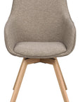 Polsterstuhl Lida mit Armlehne taupe | Eiche geölt