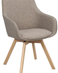 Polsterstuhl Lida mit Armlehne taupe | Eiche geölt