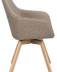 Polsterstuhl Lida mit Armlehne taupe | Eiche geölt