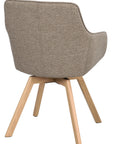 Polsterstuhl Lida mit Armlehne taupe | Eiche geölt