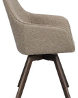 Polsterstuhl Lida mit Armlehne taupe | Eiche braun